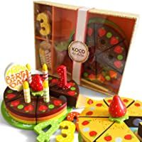 bee SMART - Juego de 18 Piezas de Madera para Tarta de cumpleaños- diseño de arcoíris